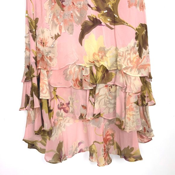 Paradise NY BOHO Cottagecore Romantic Floral Beaded Maxi Skirt Sz S - Picture 4 of 16